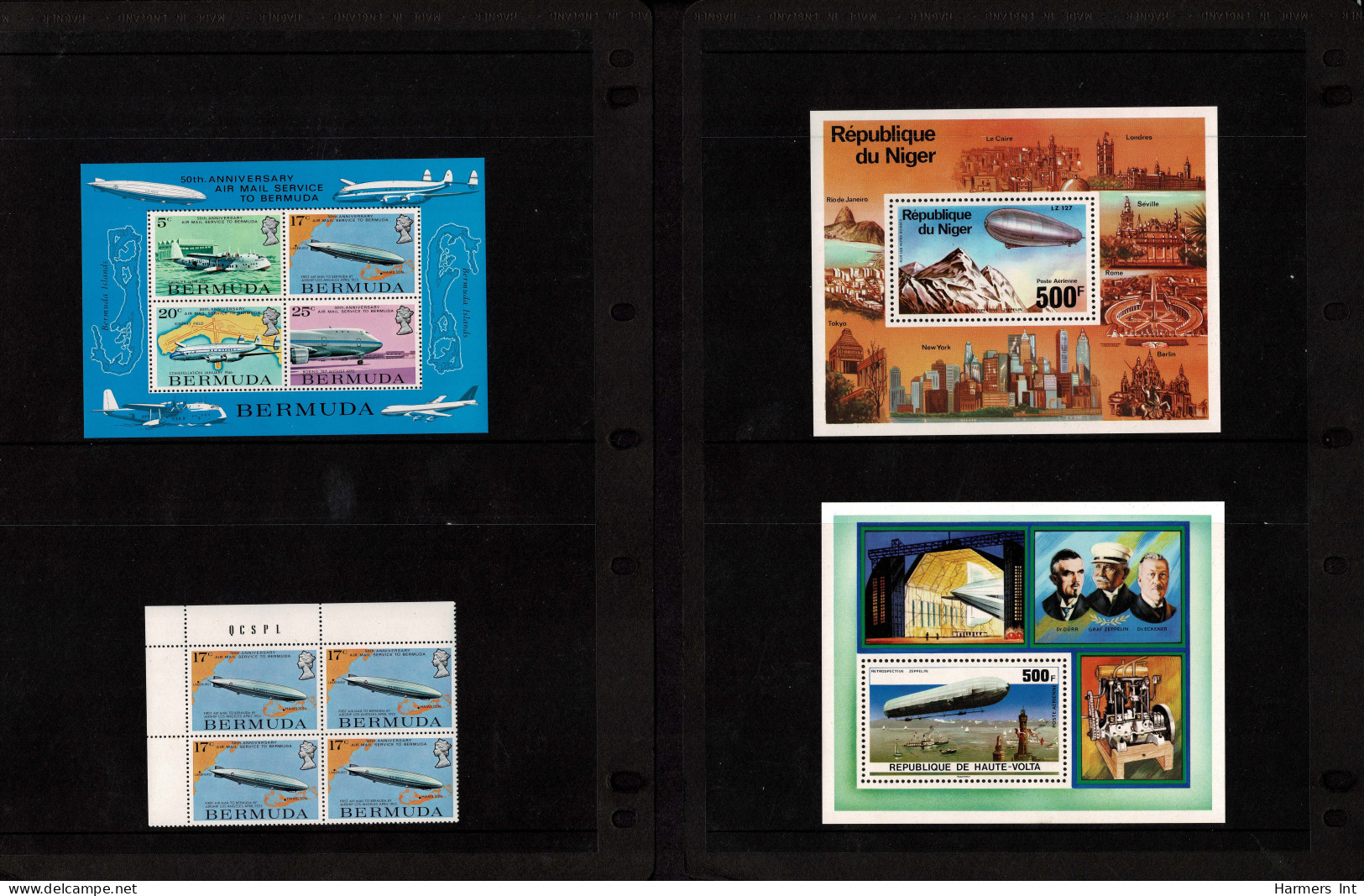 Lot # 909 Zeppelin and Flights: A very nice collection of covers and stamps in stock book and sleeved.