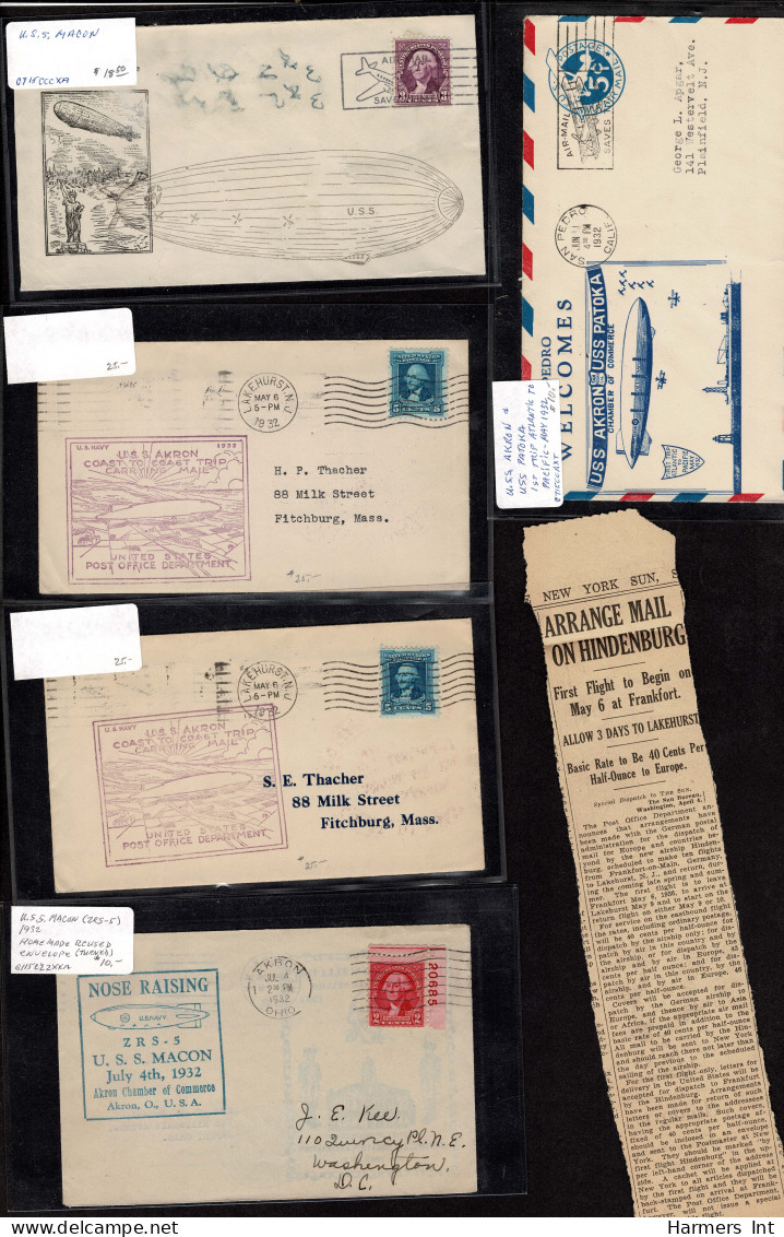 Lot # 909 Zeppelin and Flights: A very nice collection of covers and stamps in stock book and sleeved.