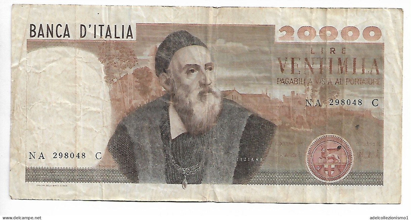 46377) Italia Banconota Lire 20000 Tiziano DM 21-02-1975 Rara2 Circolata Vedi Foto - 20.000 Lire