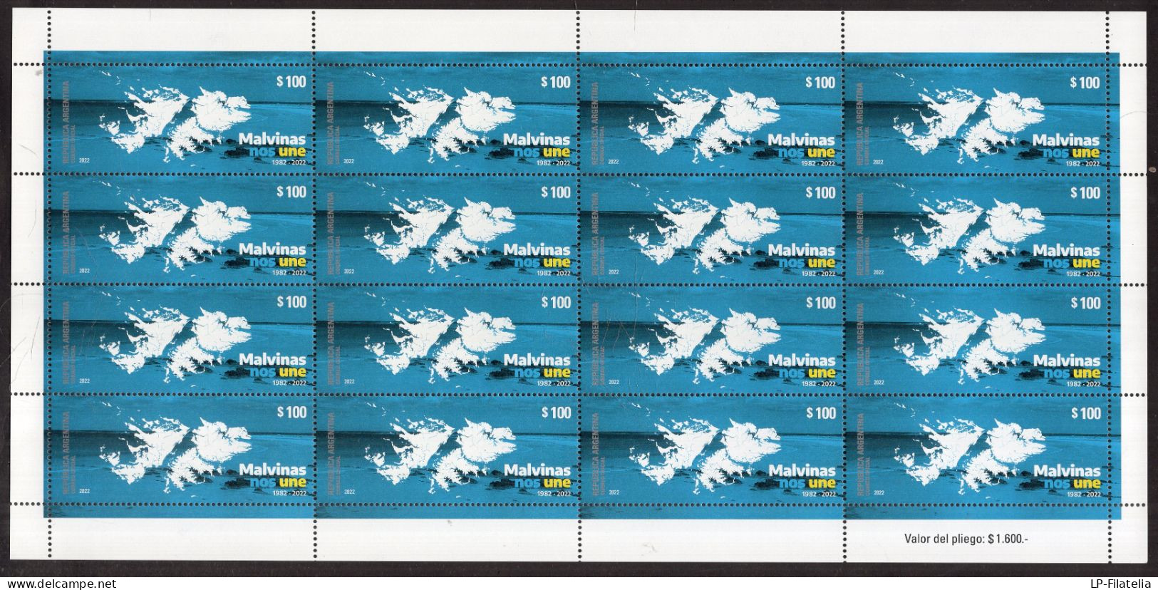 Argentina - 2022 - Islas Malvinas - 1982-2022 - Unused Stamps