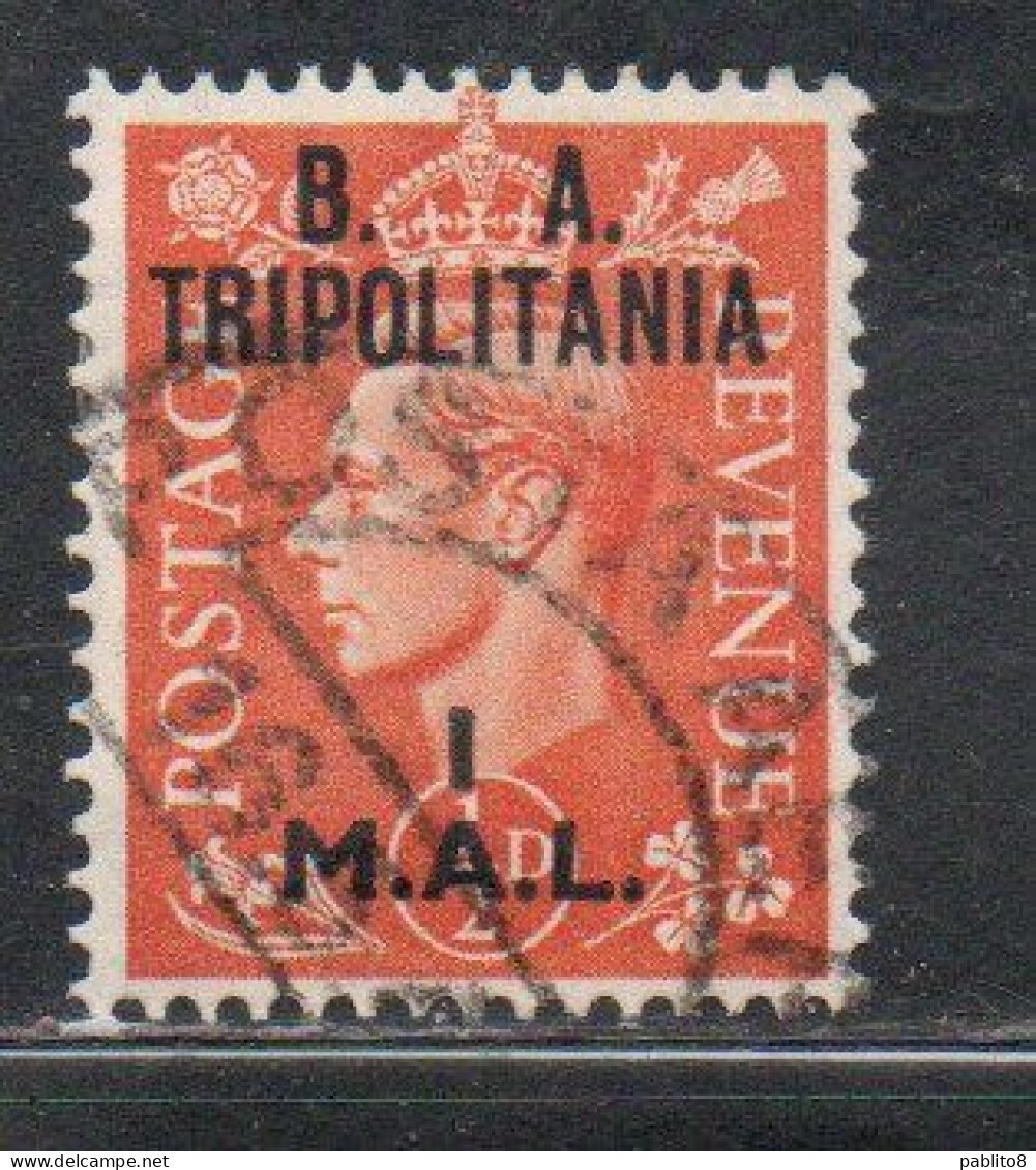 TRIPOLITANIA OCCUPAZIONE BRITANNICA 1951 BA B.A. 1m Su 1/2p USATO USED OBLITERE' - Tripolitaine