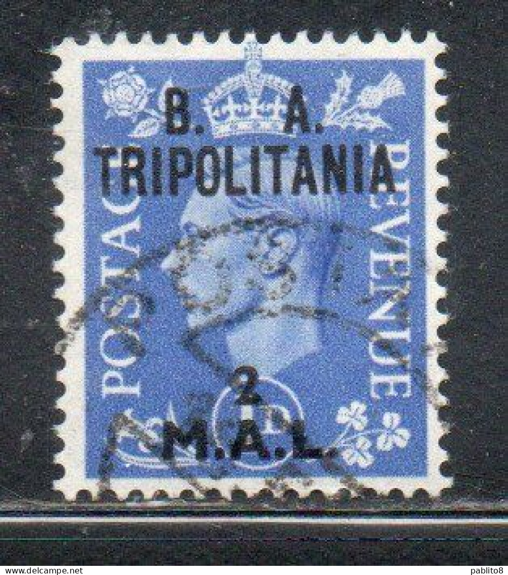 TRIPOLITANIA OCCUPAZIONE BRITANNICA 1951 BA B.A. 2m Su 1p USATO USED OBLITERE' - Tripolitania