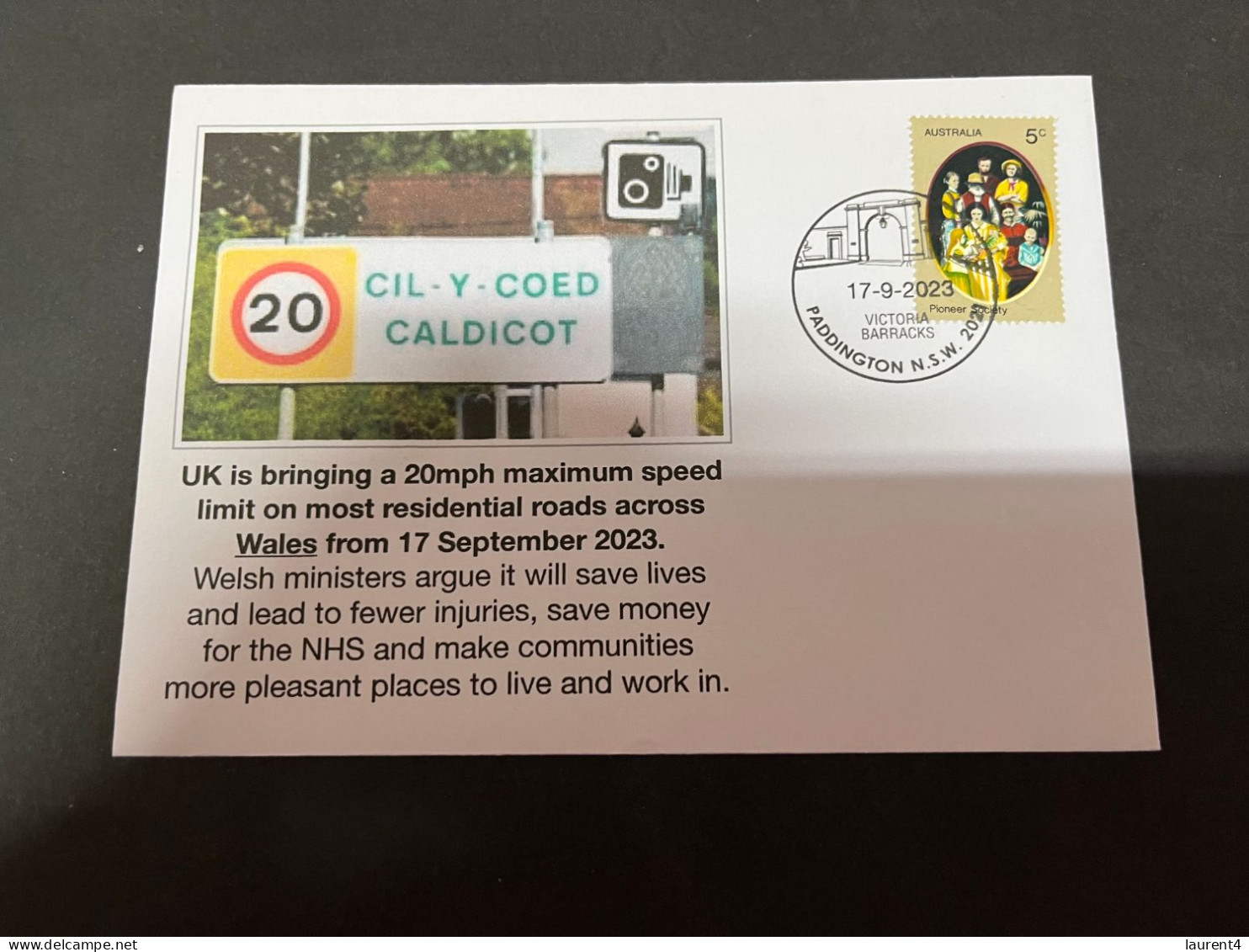 19-9-2023 (1 U 32) UK - Wales Is Bringing Down Maximum Speed To 20 Mph In All Of Wales Town From 17 Sept 2023 - Sonstige & Ohne Zuordnung
