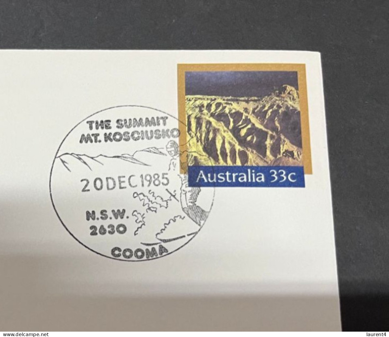 19-9-2023 (1 U 34) Australia - NSW - (cover With Special Postmark) Summit Of Mt Kosciusko (1985) - Lettres & Documents