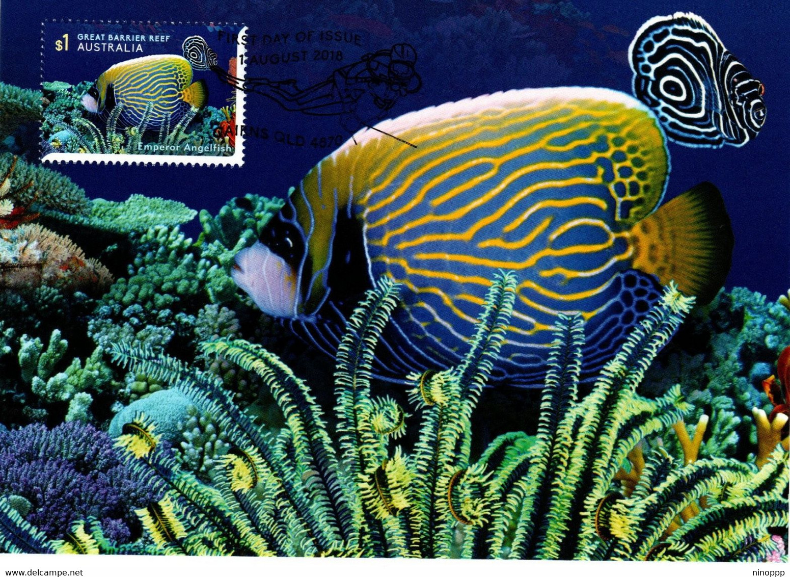 Australia 2018  Reef Safari ,Emperor Angelfish,Maximum Card - Cartes-Maximum (CM)