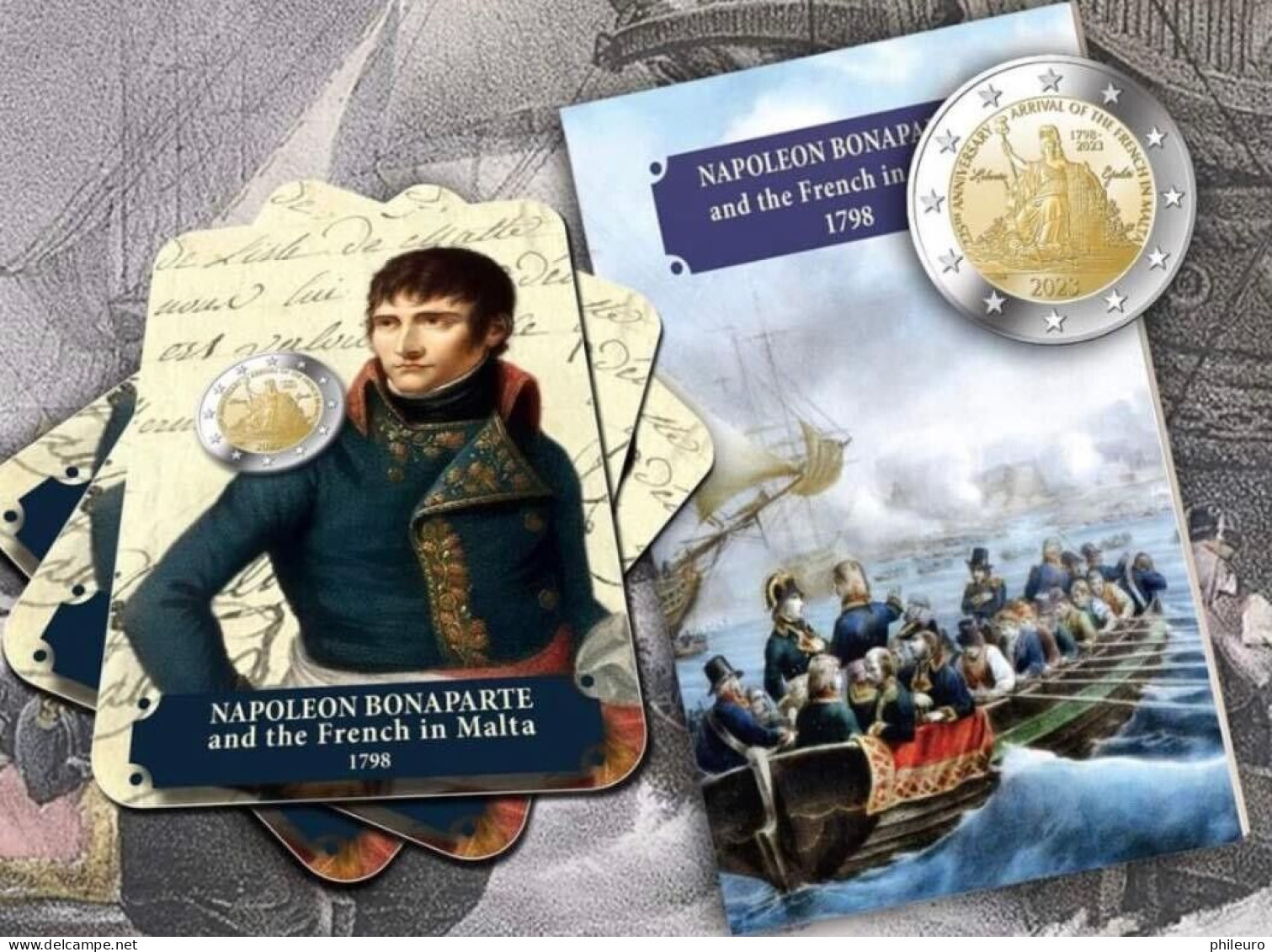 Malte 2023 : 2€ Commémorative 'Napoléon Bonaparte Et Les 225 Ans De L'arrivée Des Français à Malte' (coincard) - DISPO - Malta