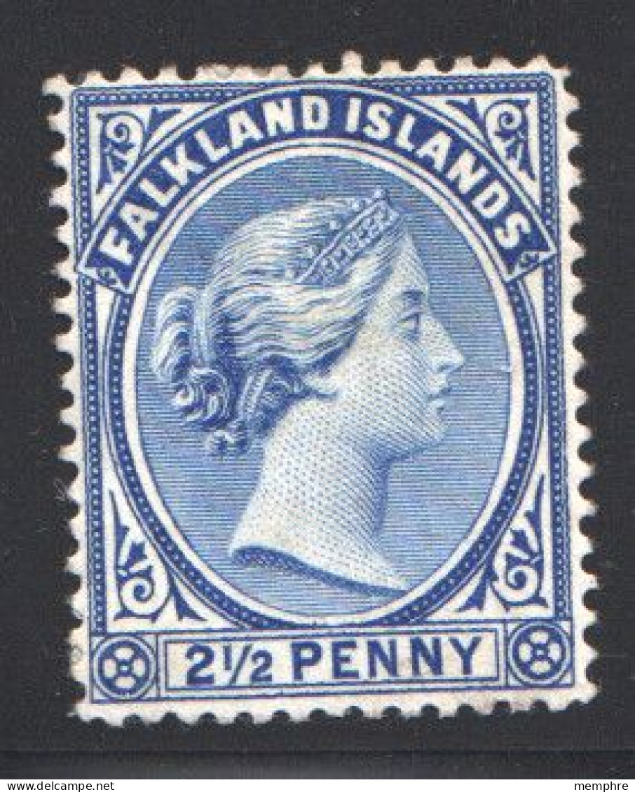 1891  Victoria   2&frac12;d.   Prussian Blue  SG 29   MM - MH - Falkland