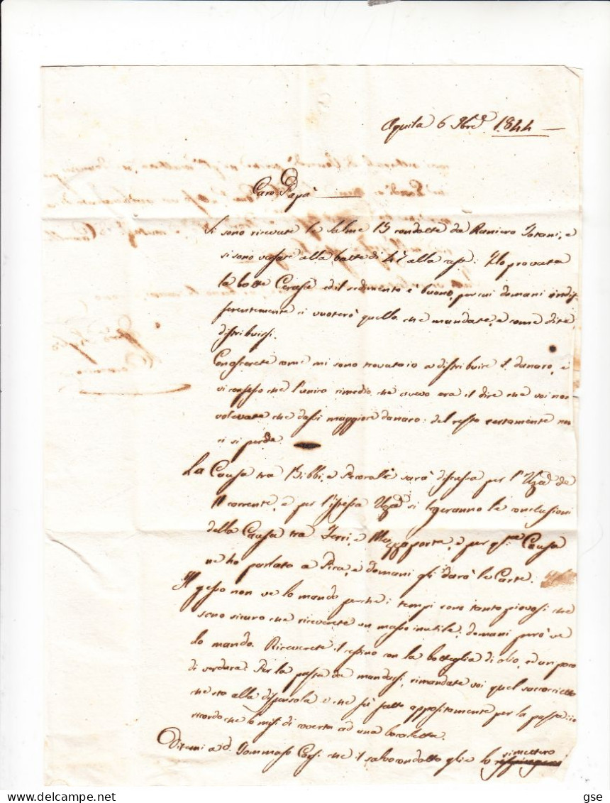 ITALIA  1844 - Lettera Da Aquila A Capestrano - Manuscrits