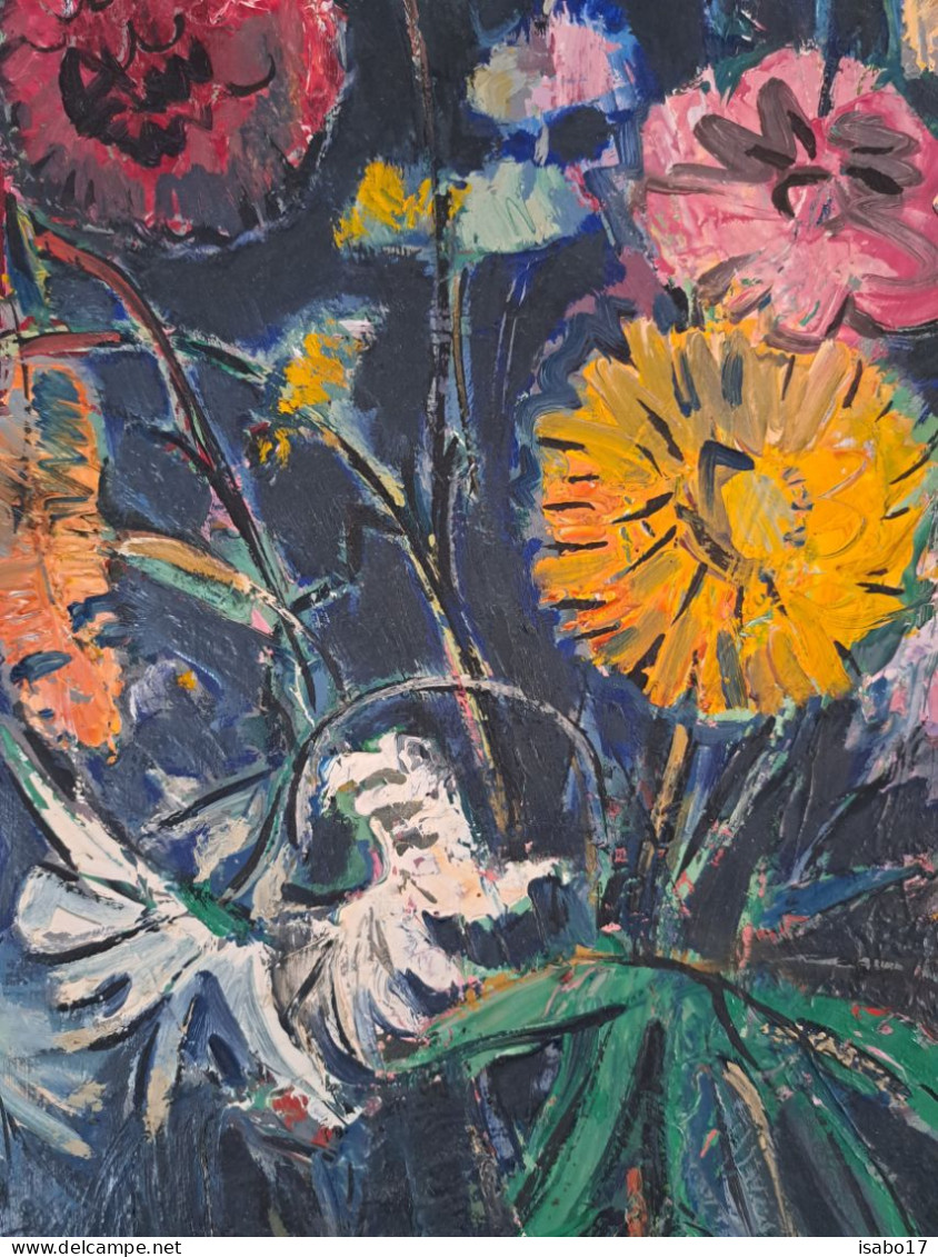 " J.P. Calteux" Blumen Gemälde , Luxemburgischer Maler - Huiles