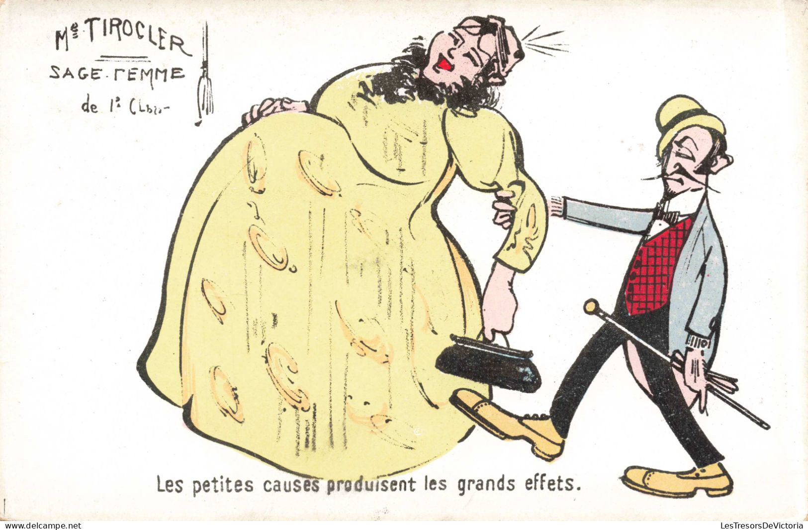 HUMOUR - Couple - Les Petites Causes Produisent Les Grands Effets - Colorisé - Carte Postale Ancienne - Humor