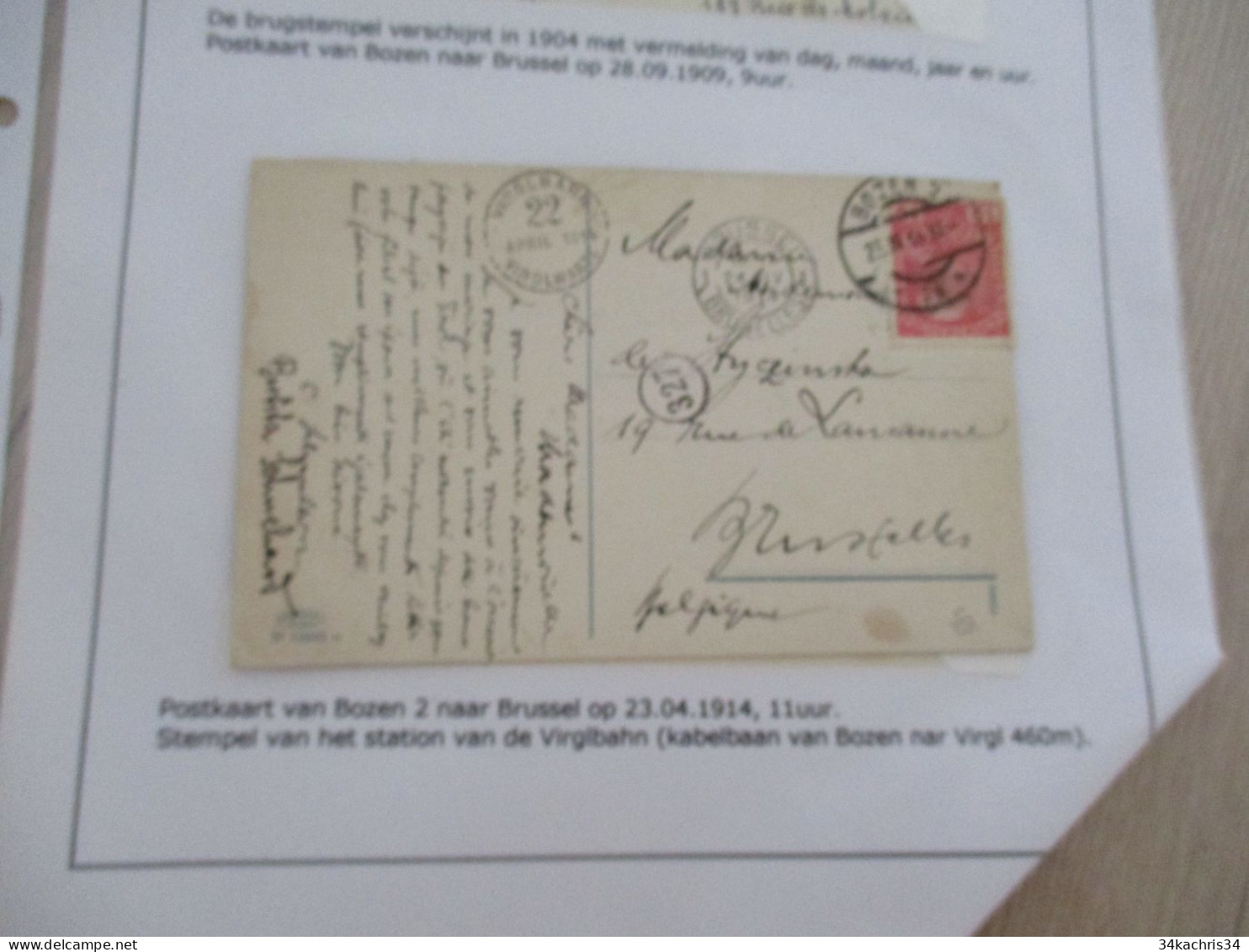 Collection Spécialisée ITALIE/Autriche K.u.K. Monarchie CPA Bozen 2 Vers Brussel 23/04/1914 - Cartas & Documentos