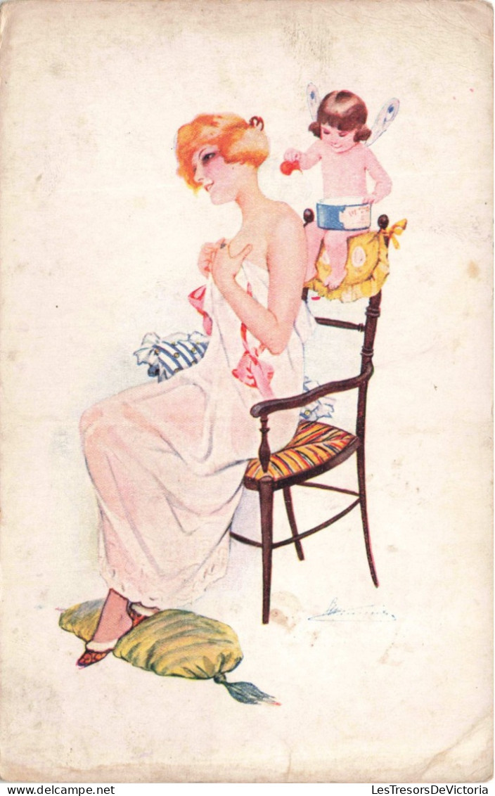 ILLUSTRATION SIGNE - La Poudre Par Suz Meunier - Marque L E Paris - Carte Postale Ancienne - Meunier, S.