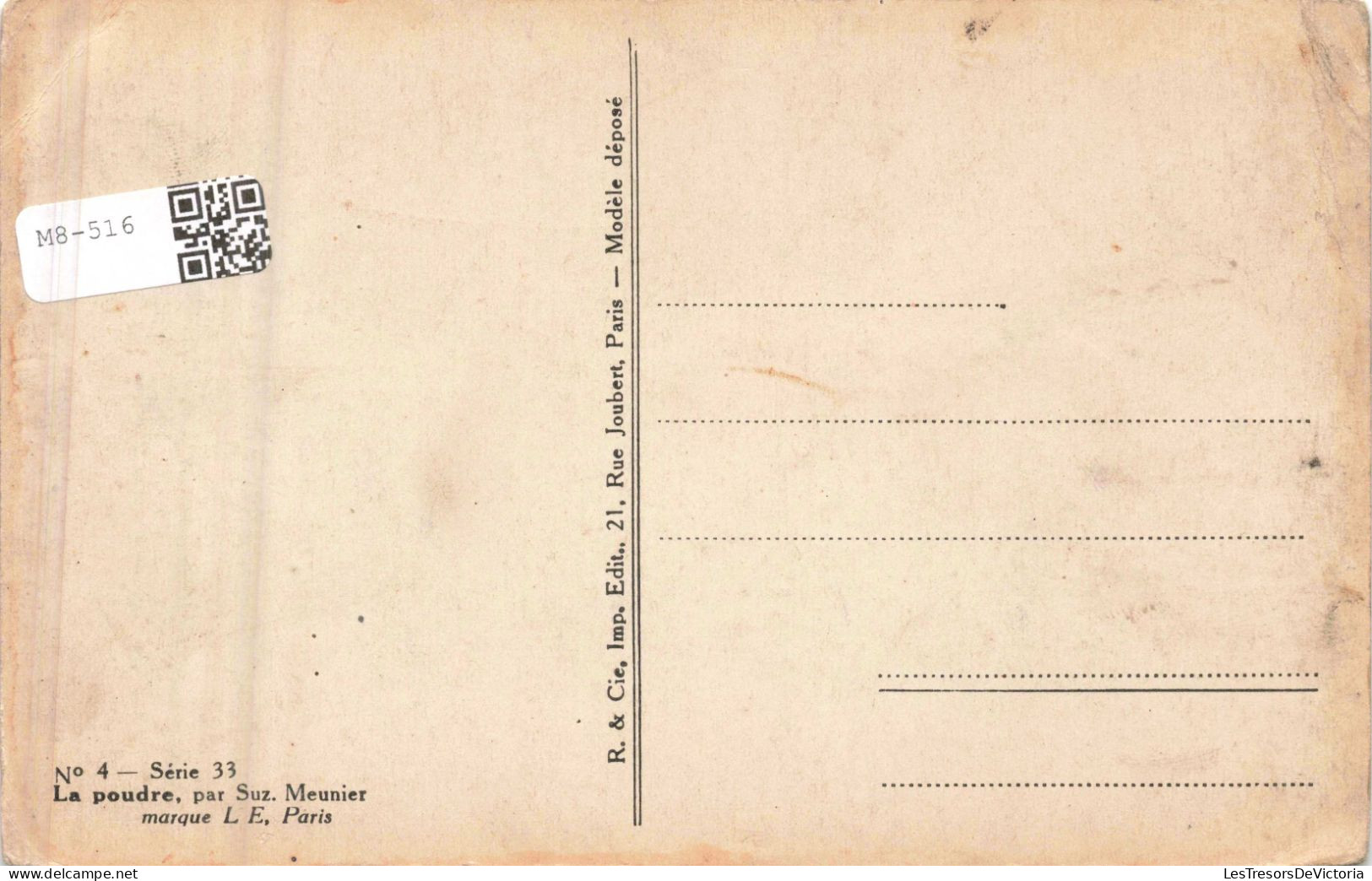 ILLUSTRATION SIGNE - La Poudre Par Suz Meunier - Marque L E Paris - Carte Postale Ancienne - Meunier, S.