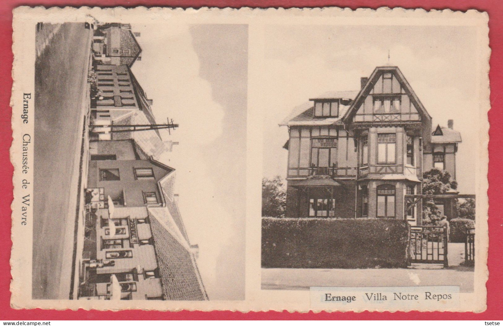 Ernage ... 2 Vues / Chaussée De Wavre Et Villa Notre Repos - 1953 ( Voir Verso ) - Gembloux