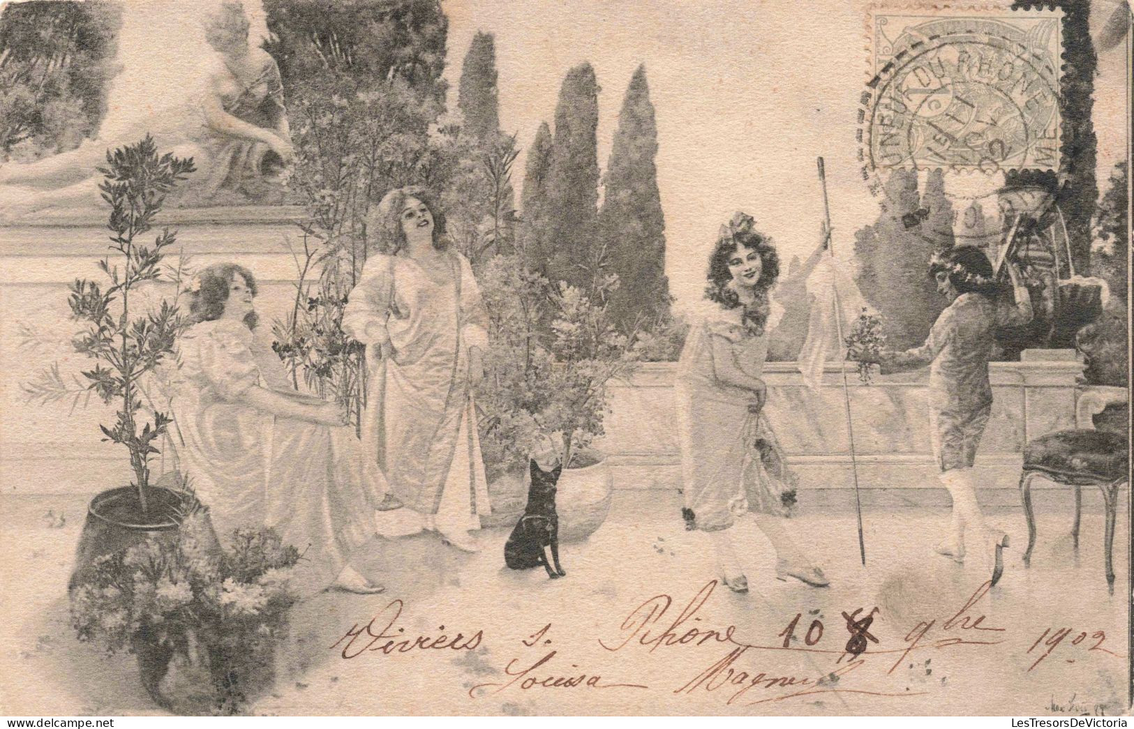 ILLUSTRATION NON SIGNE - Des Femmes Dans Un Jardin  - Carte Postale Ancienne - Antes 1900