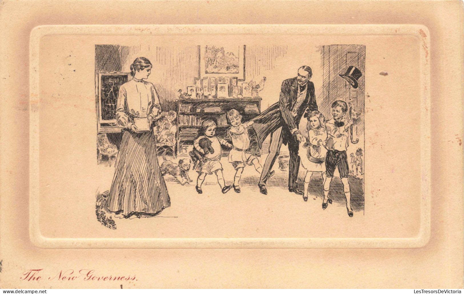 ILLUSTRATION NON SIGNE - The New Governess - Carte Postale Ancienne - Vor 1900