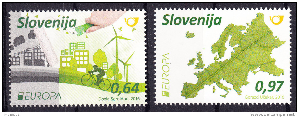 Slovenia 2016 Europa CEPT Think GREEN Environment Bicycle, Set MNH - 2016
