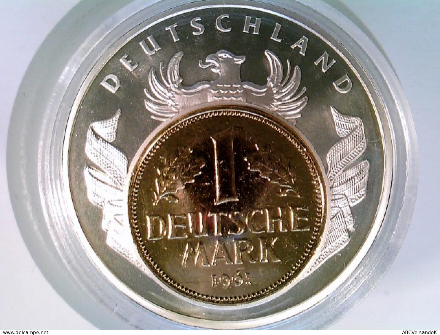 Münze/Medaille, Inlay-Prägung Deutschland 1 DM, Sammlermünze 1996, CU Versilbert Mit Vergoldetem Inlay - Numismatiek