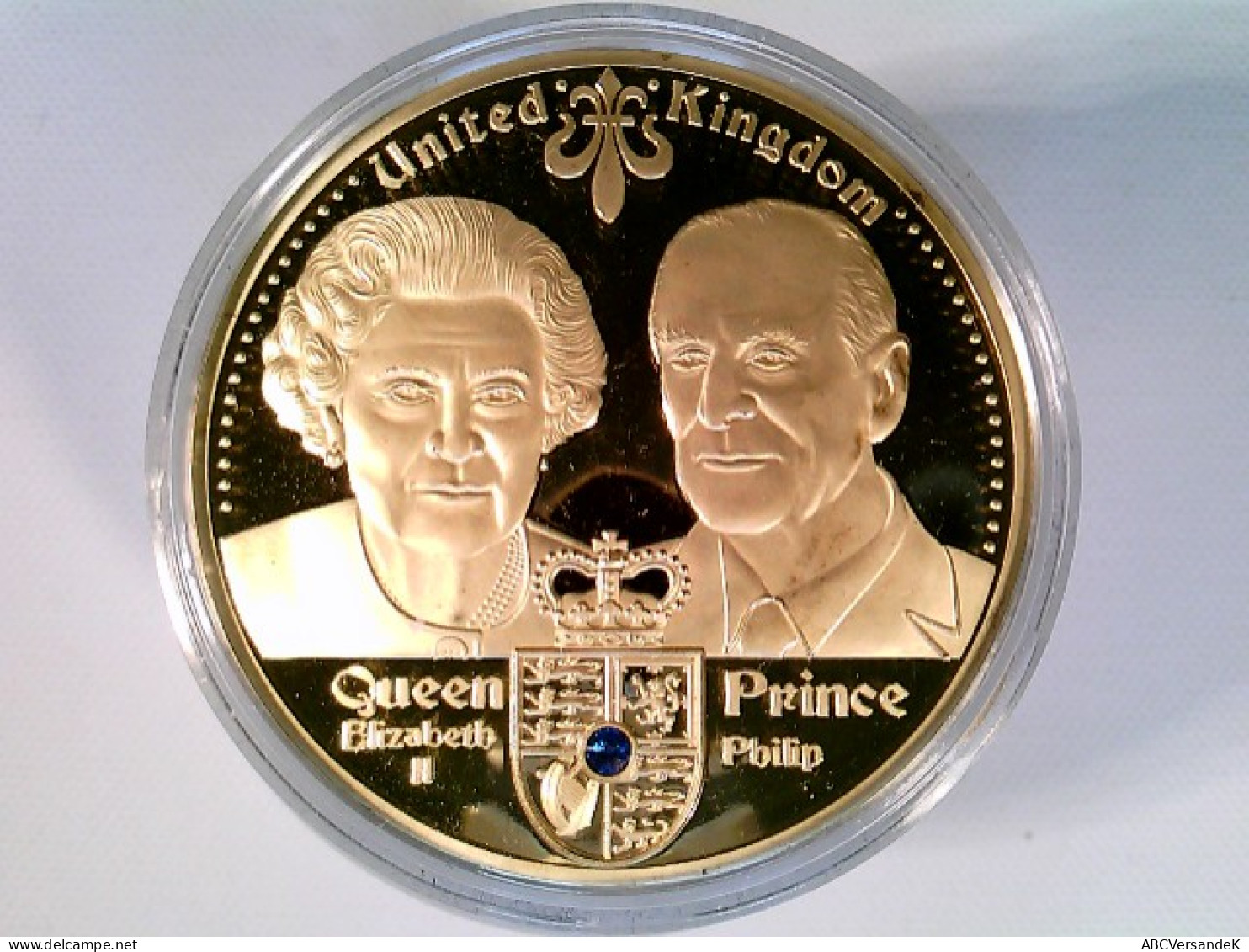 Münze/Medaille, Elisabeth II. & Prinz Philip, Sammlermünze 2015, Cu Vergoldet Mit Swarowski Elements - Numismatics