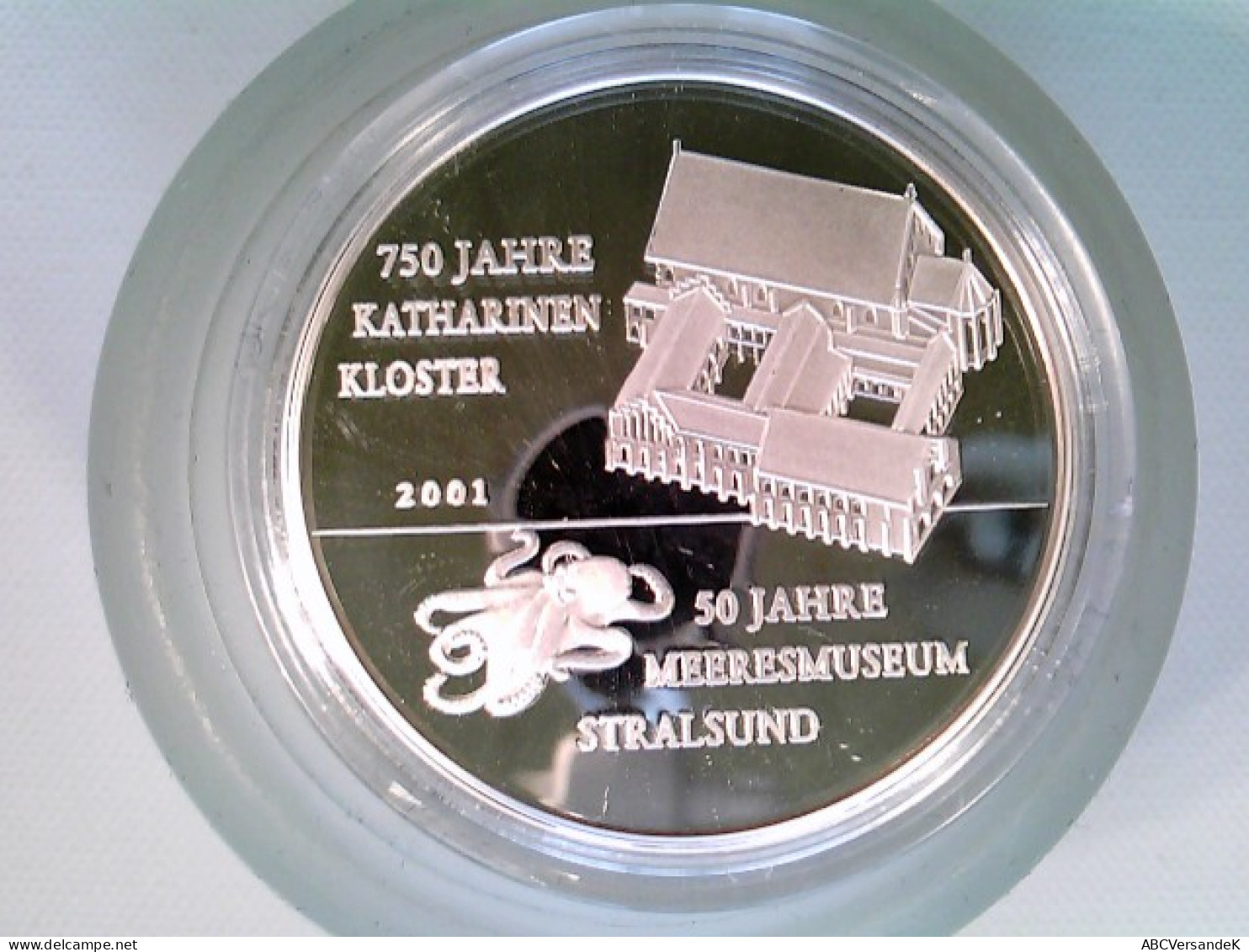 Münze/Medaille, 750 Jahre Katharinen-Kloster, 50 Jahre Meeresmuseum Stralsund, Sammlermünze 2001 - Numismatik