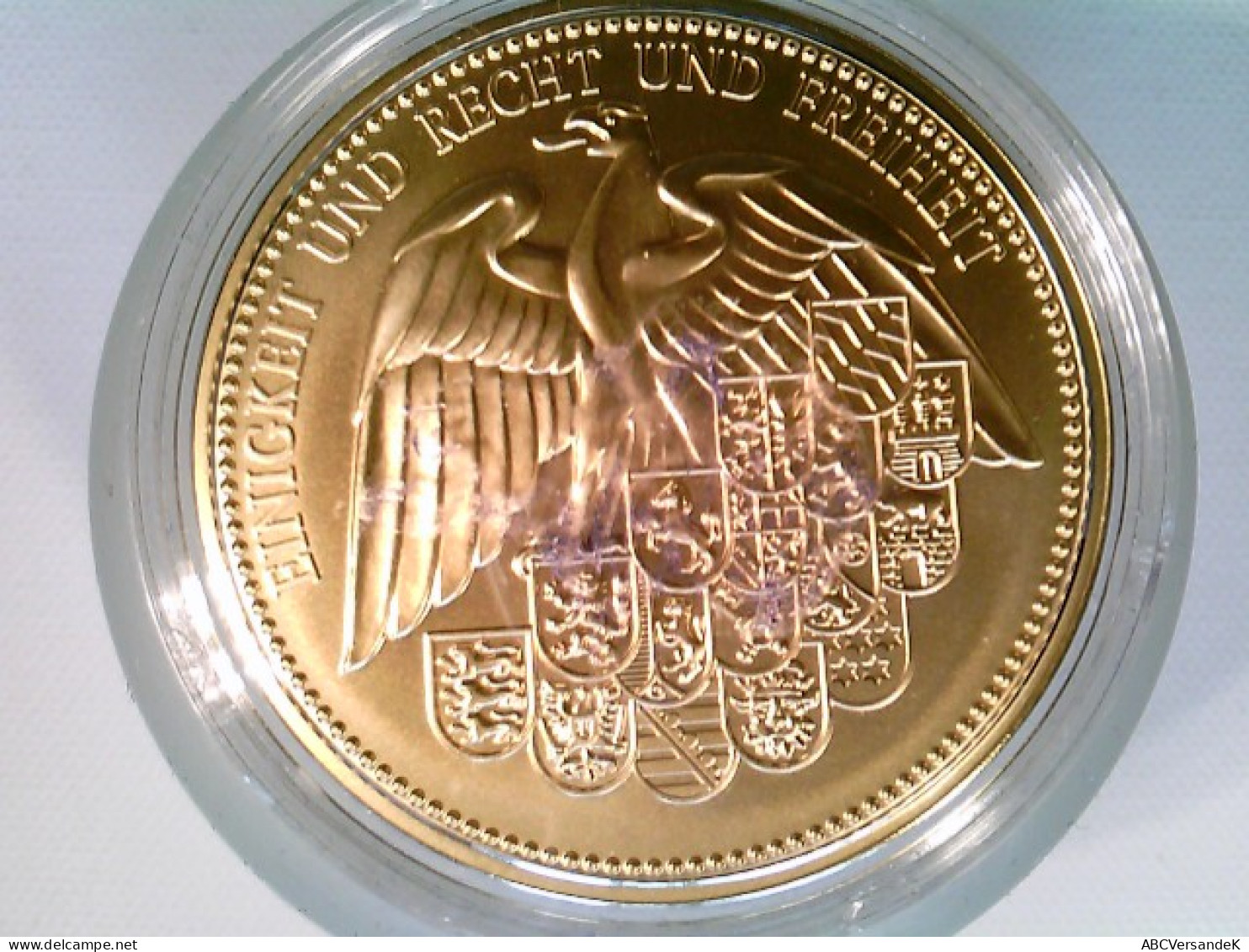 Münze/Medaille, Brandenburger Tor DGG, Bundesländer Wappen Und Adler, Sammlermünze, Wohl Vergoldet - Numismática