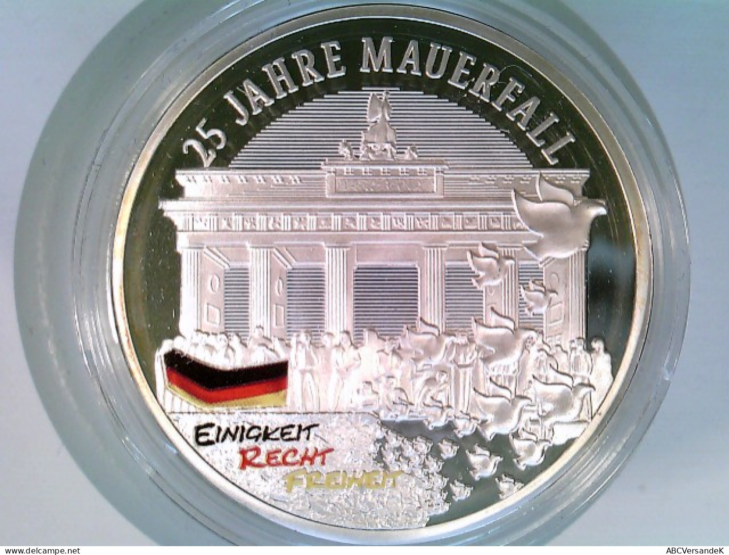 Münze/Medaille, 25 Jahre Mauerfall, Sammlermünze 2014, CU Versilbert Mit Teilvergoldung - Numismatik