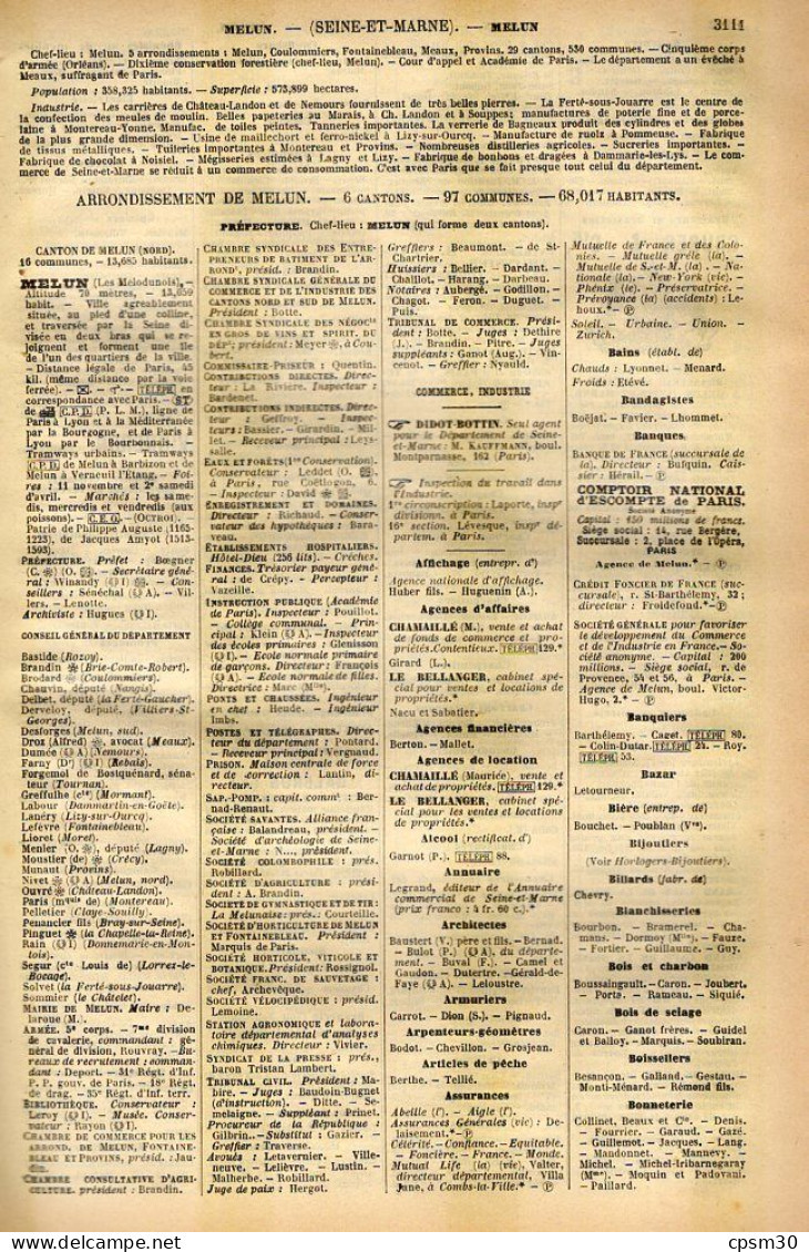 ANNUAIRE - 77 - Département Seine Et Marne - Année 1905 - édition Didot-Bottin - 55 Pages - Telephone Directories