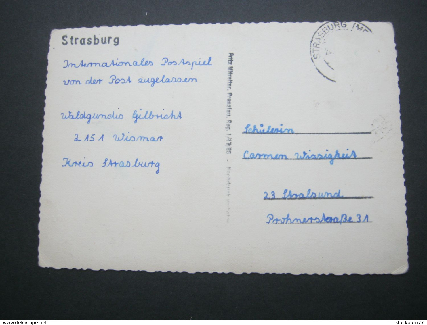 STRASBURG, Denkmal , Schöne Karte Um  1950 , Später Verschickt - Strasburg