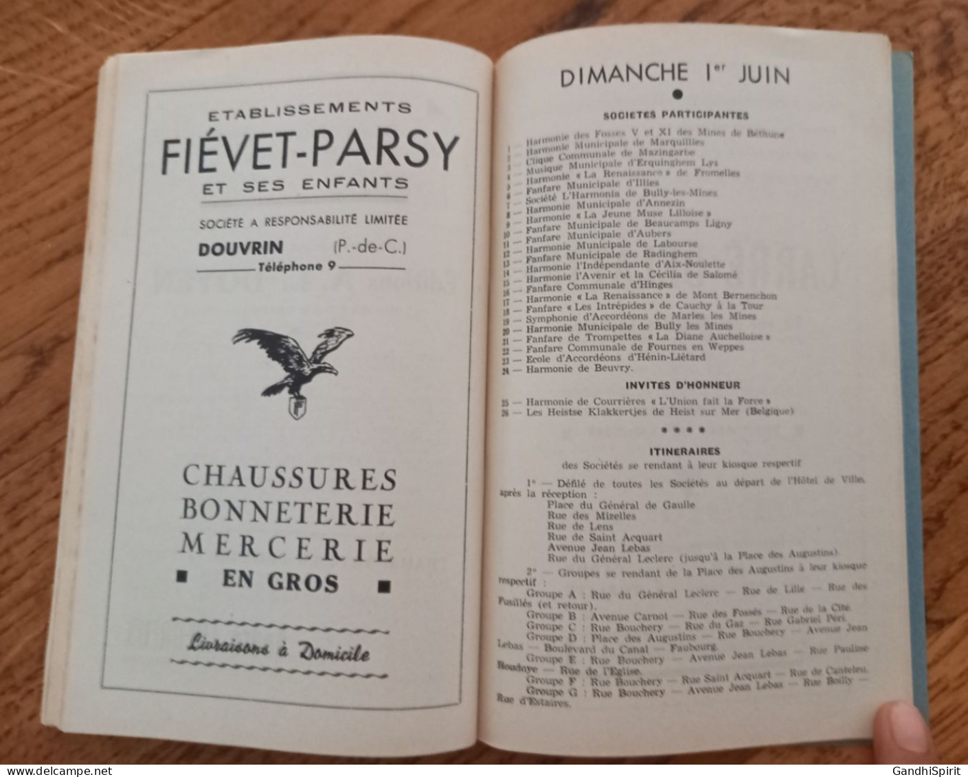 La Bassée - Grand Festival International de Musique 1952 Programme, Brochure Souvenir Pubs Cycles, Bières, Citroen...