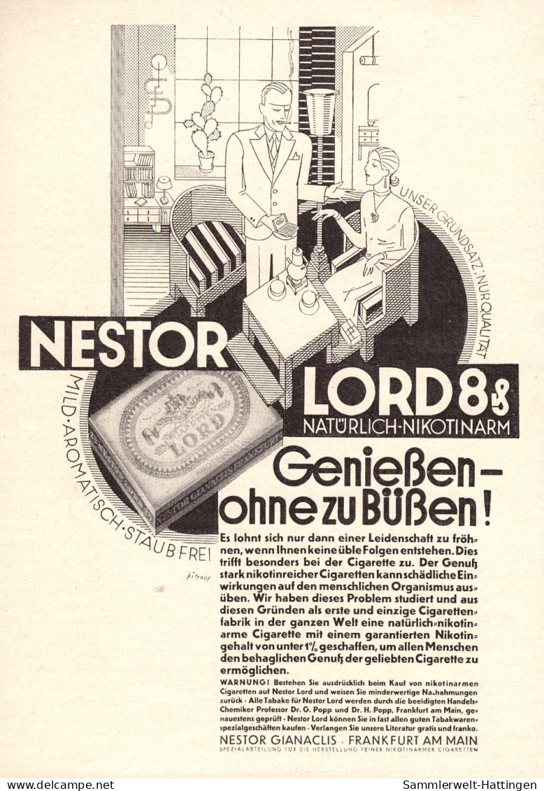 602253 | Werbung Aus Zeitschrift "Das Magazin" 5 / 1929, Rückseite Bedruckt, Nestor Gianaclis, Sign. Bittrof | Frankfurt - Autres & Non Classés