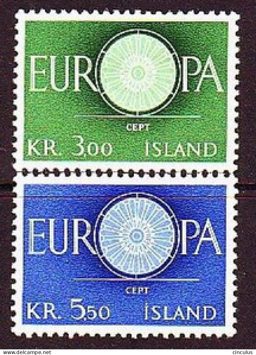 1960. Iceland. EUROPA / C.E.P.T.: Wheel. MNH. Mi. Nr. 343-44 - Unused Stamps