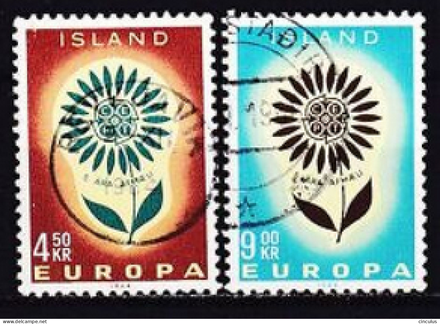 1964. Iceland. EUROPA / C.E.P.T.: Flower. Used. Mi. Nr. 385-86 - Oblitérés