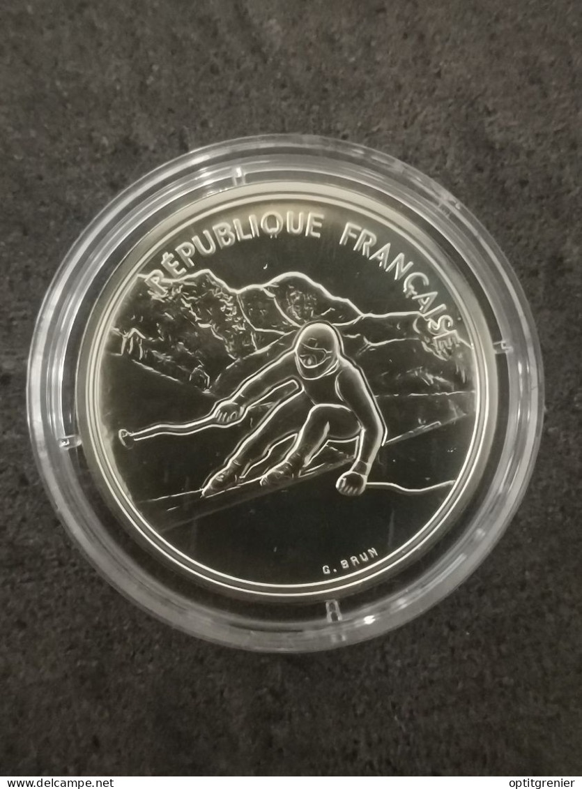 100 FRANCS ARGENT ESSAI 1989 SKI DE DESCENTE JO ALBERTVILLE 92 FRANCE 1850 EX. / SILVER - 100 Francs