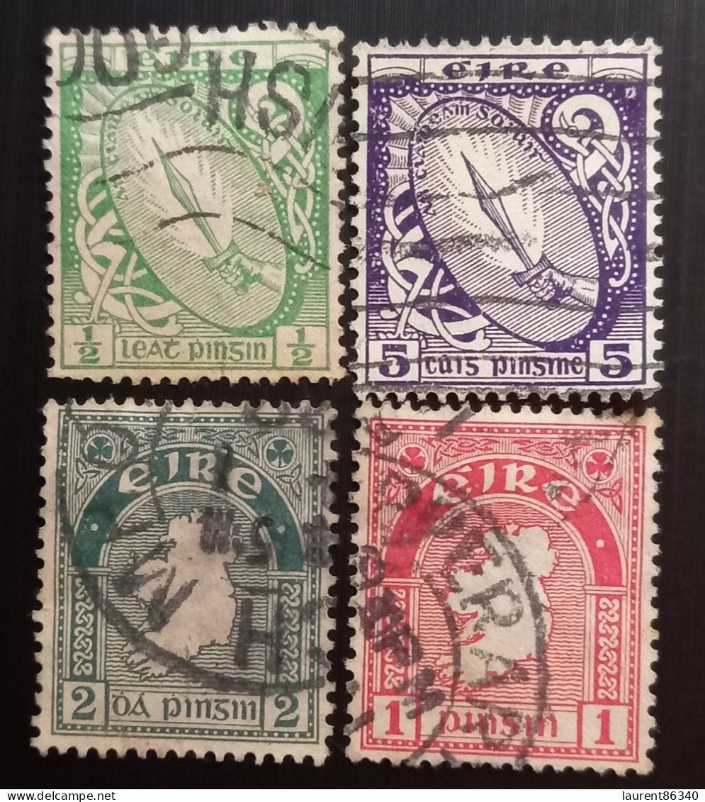 Irlande  1922 -1923 Héraldique Blason & Carte New Daily Stamp - 4 Stamps Used - Used Stamps