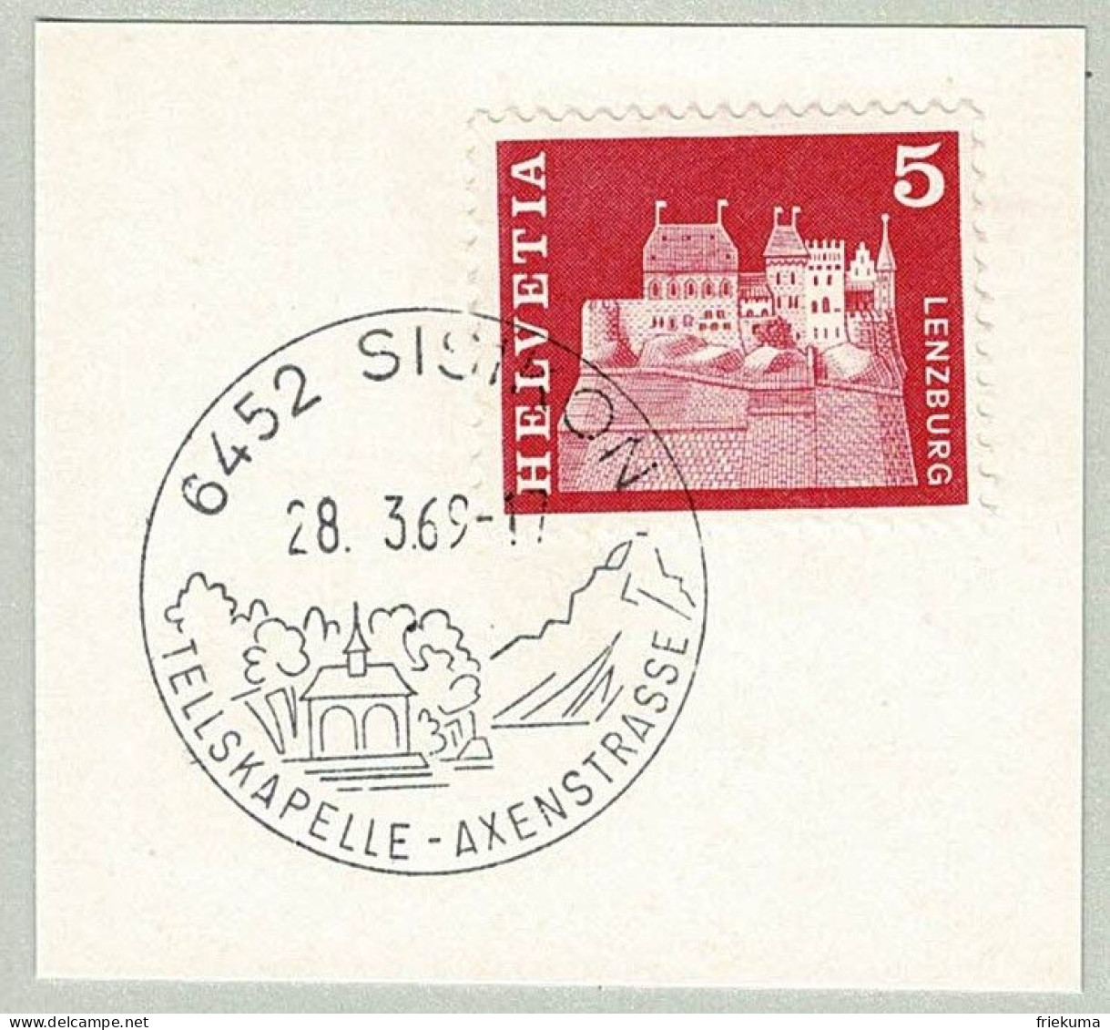 Schweiz / Helvetia 1969, Ortswerbestempel Sisikon, Tellskapelle, Gedenkstätte - Autres & Non Classés