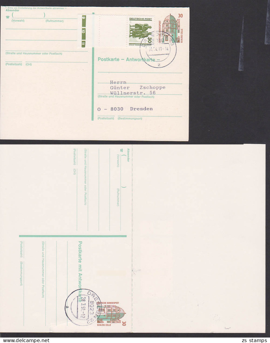 Friedrich Schiller Und Wolfgang Goethe Denkmal Weimar Auf Celle - Doppelganzsache Portogenau - Cartes Postales - Oblitérées