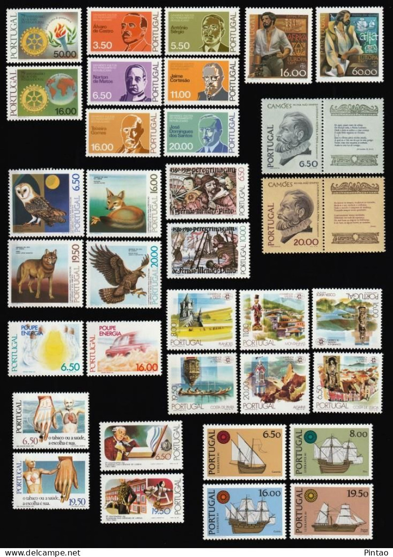 PTS13851- PORTUGAL 1980 ANO COMPLETO Nº 1456_ 1501- MNH - Full Years