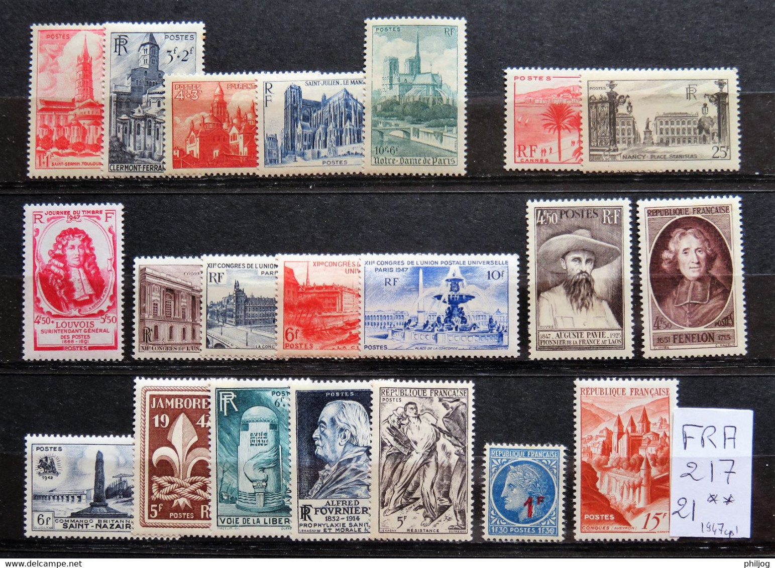 France - Frankreich - Année 1947 Complète Neuve SANS Charnière - Yvert 772-792 - Jahrgang 1947 Falzlos - MNH Year - 1940-1949