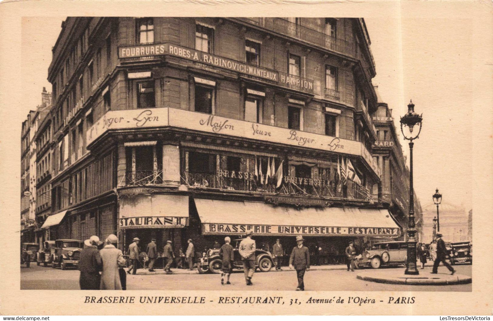 FRANCE - Paris - Brasserie Universelle - Restaurant - Avenue De L'Opéra -  Carte Postale Ancienne - Cafés, Hotels, Restaurants