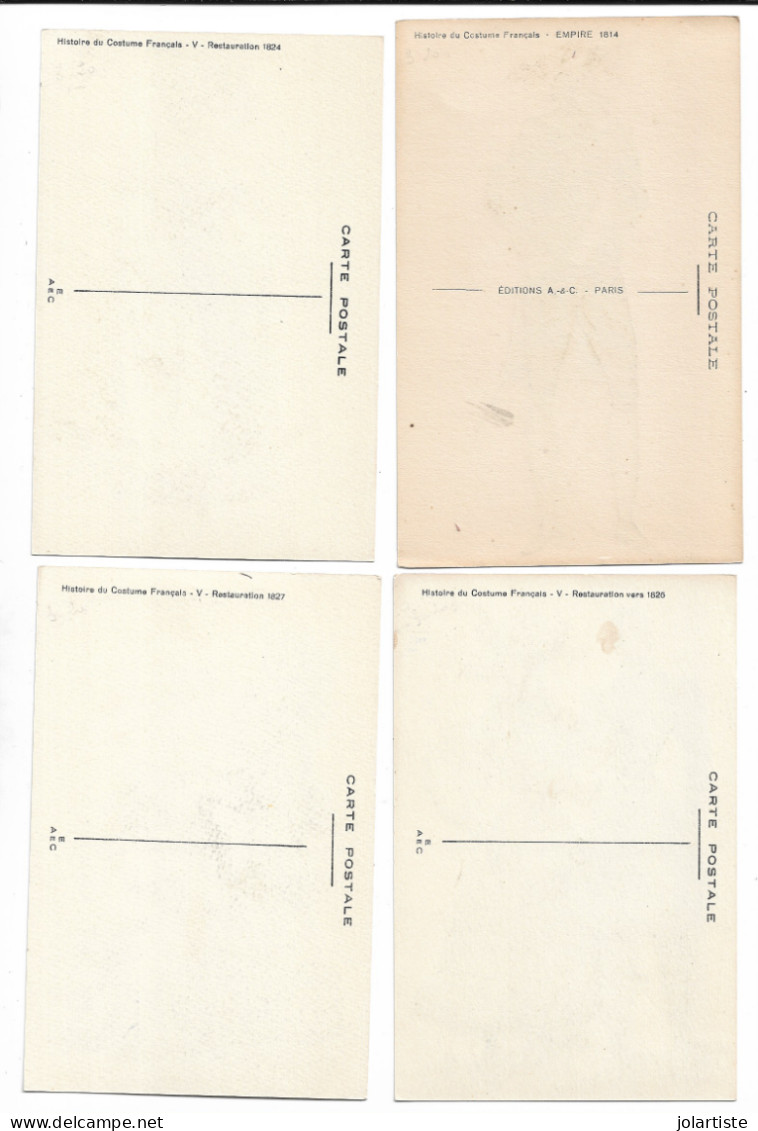 illustrateur ROUILLIER M serie de 20 cartes histoire du costume francais n0157