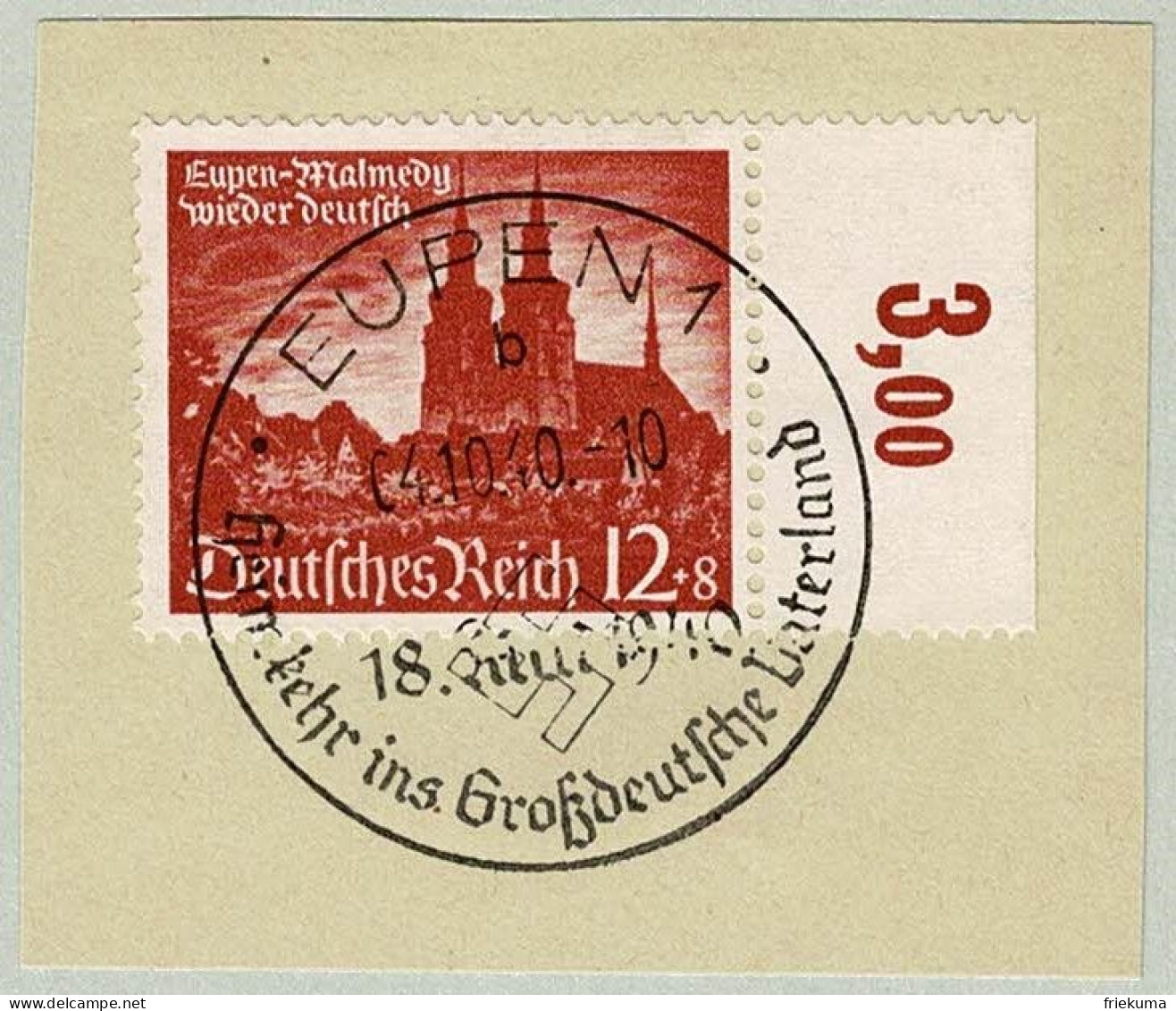 Deutsches Reich 1940, Sonderstempel Eupen - Guerre Mondiale (Seconde)