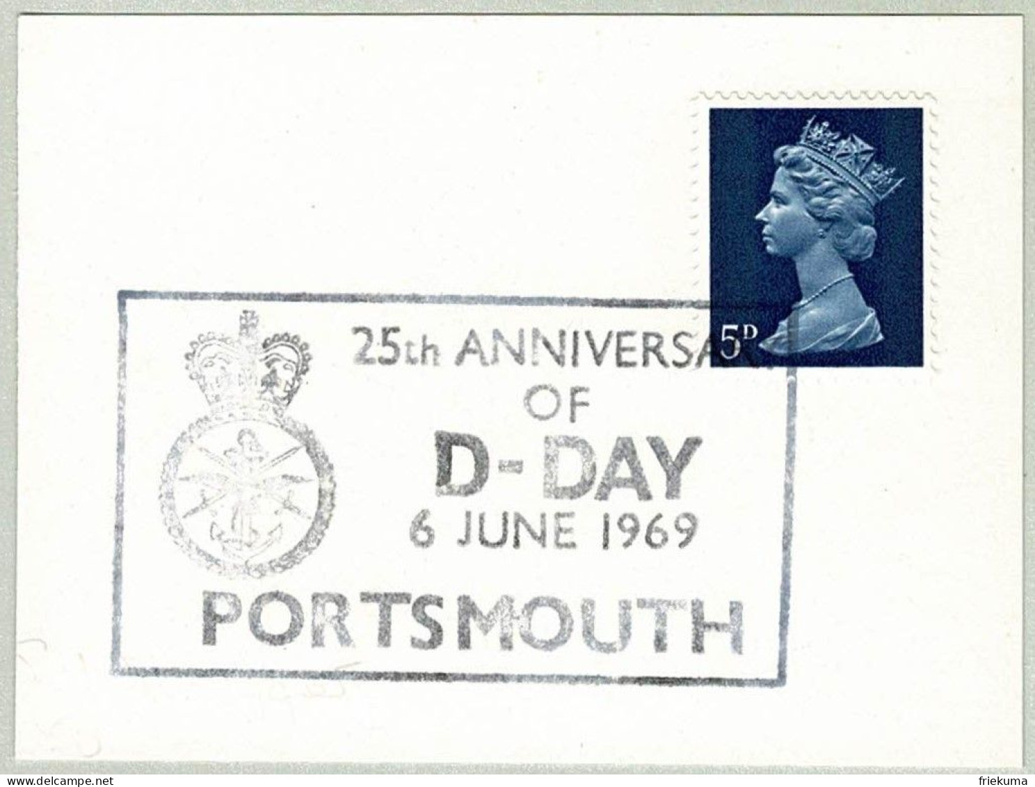 Grossbritannien / United Kingdom 1969, Sonderstempel D-Day Portsmouth - Guerre Mondiale (Seconde)