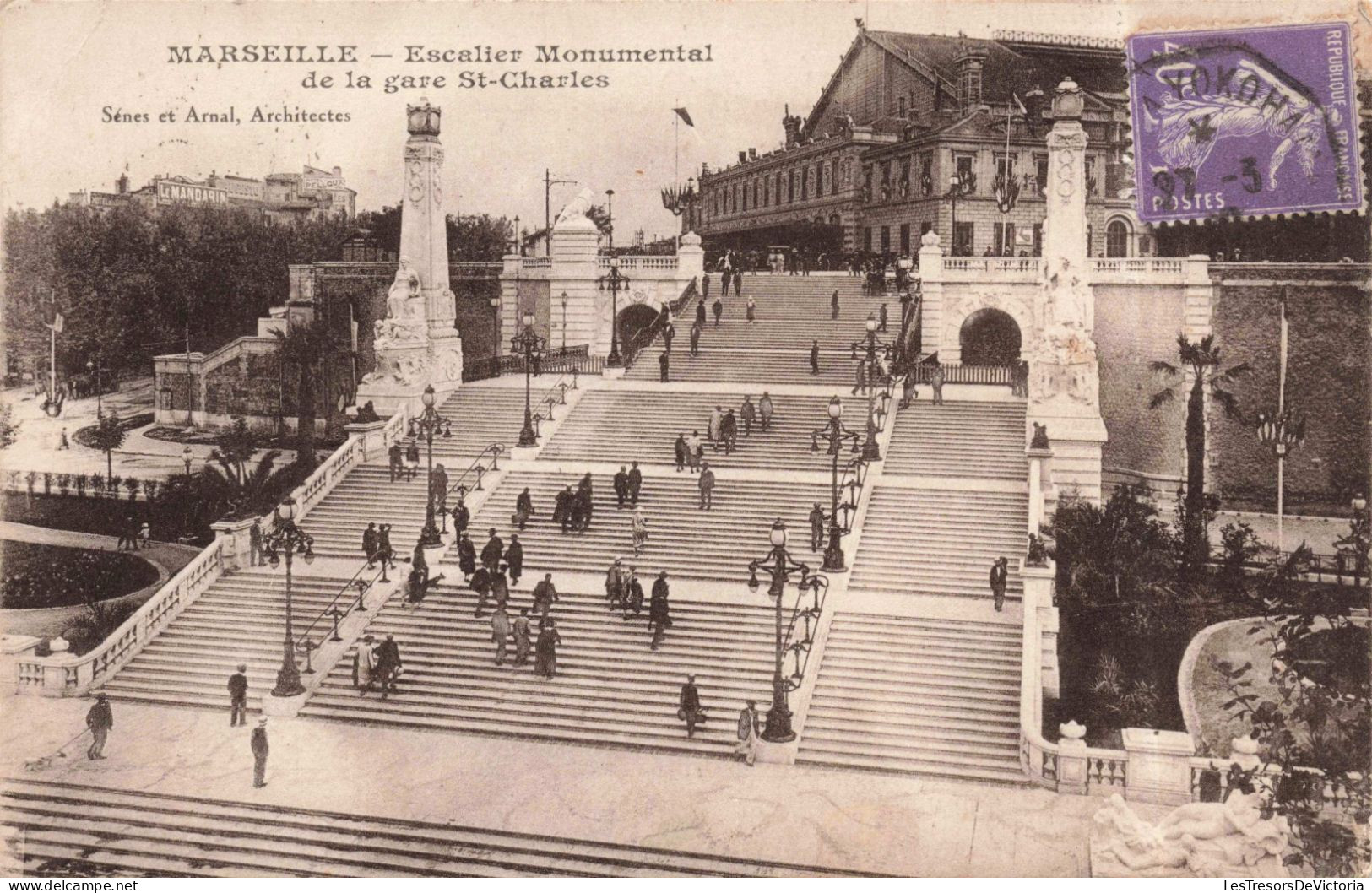 FRANCE - Marseille - Escalier Monumental De La Gare St Charles - Carte Postale Ancienne - Monuments