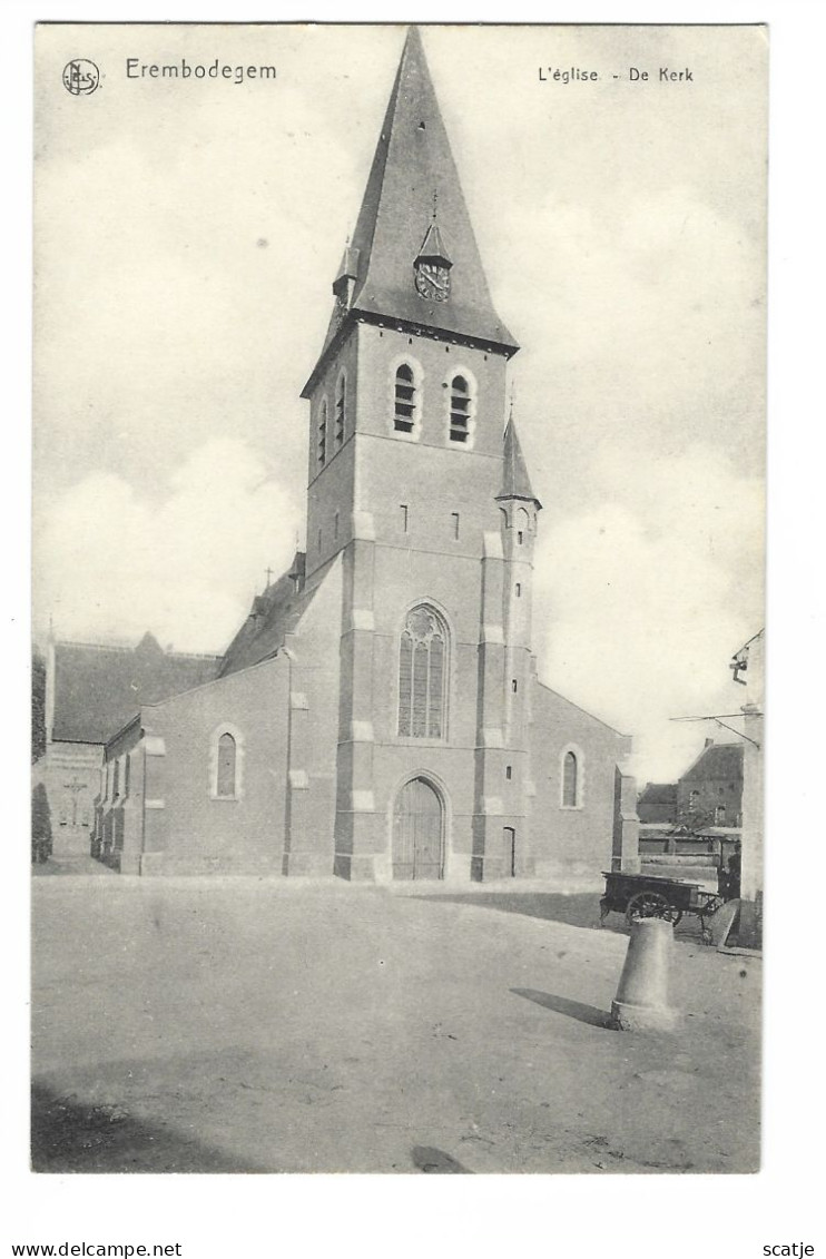Erembodegem    -    L'Eglise   -   De Kerk   -   MOOI KAARTJE    -   1923    Naar   Lovendeghem - Aalst