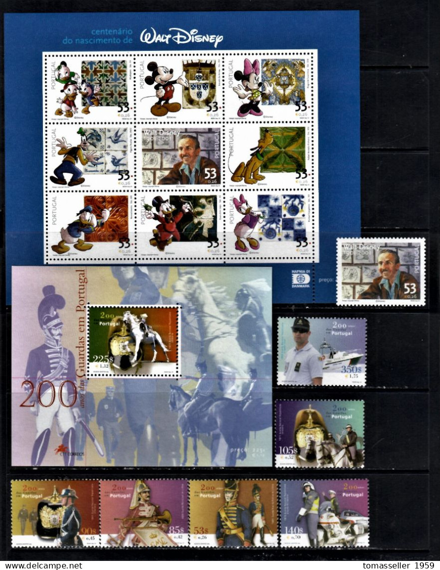 Portugal-2001- Year Set. 19 Issues-(stamps,s/s,booklets)-MNH** - Full Years