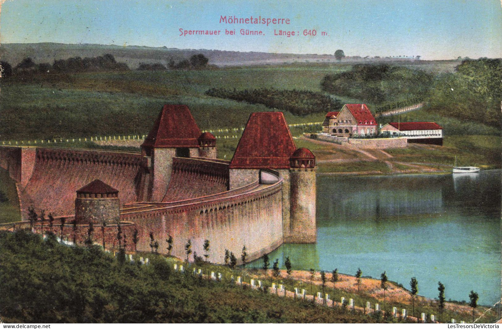 ALLEMAGNE -  Möhnetalsperre - Sperrmauer Bei Günne  - Colorisé -  Carte Postale Ancienne - Möhnetalsperre
