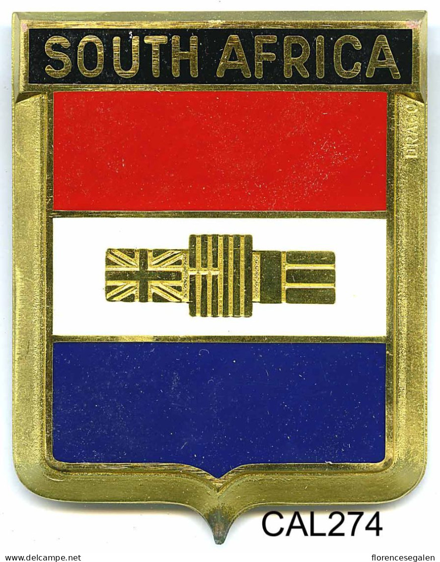 CAL274 - PLAQUE CALANDRE AUTO - SOUTH AFRICA - Enameled Signs (after1960)