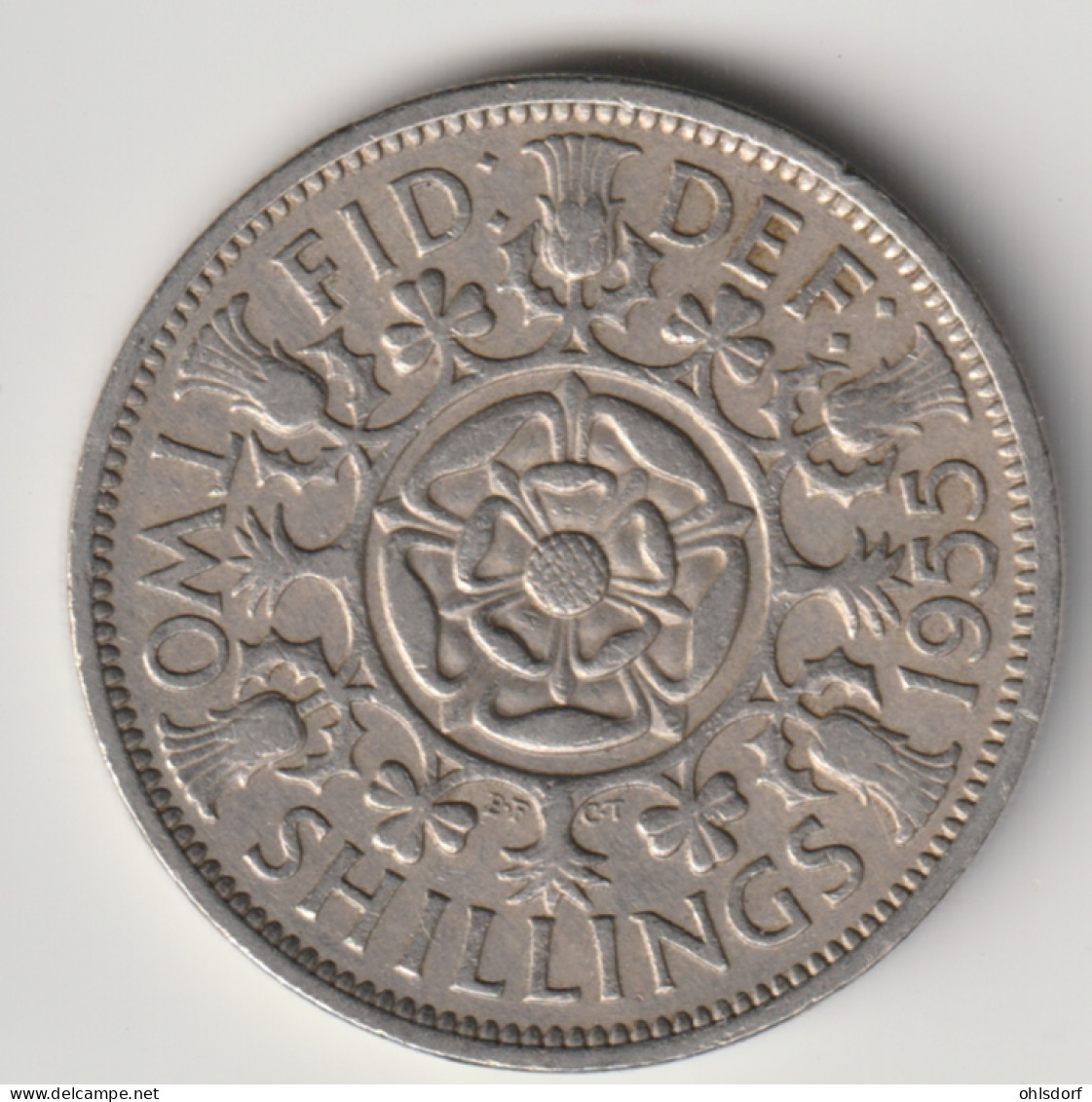 GREAT BRITAIN 1955: 2 Shillings, KM 906 - J. 1 Florin / 2 Schillings