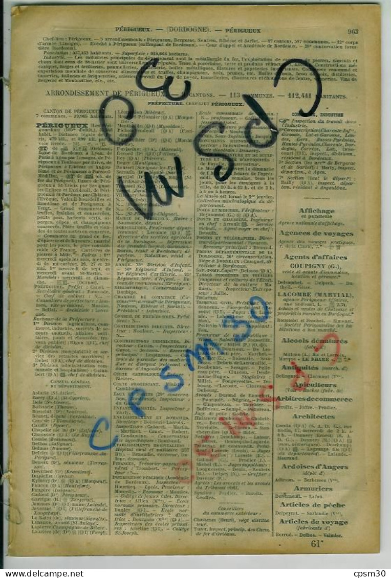 ANNUAIRE - 24 - Département Dordogne - Année 1918 - édition Didot-Bottin - 45 Pages - Telefonbücher