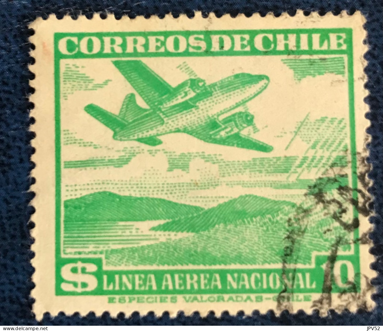 Chile - Chili - C14/19 - 1953 - (°)used - Michel 487 - Vliegtuig Boven Bergen - Chili